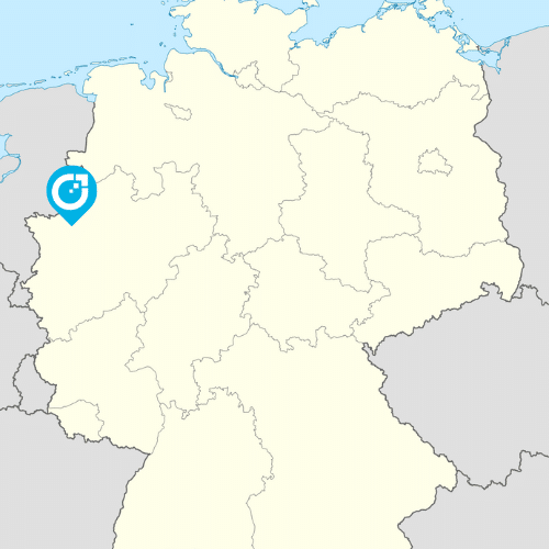 Overzicht op kaart van fulfillment center locaties in Duitsland